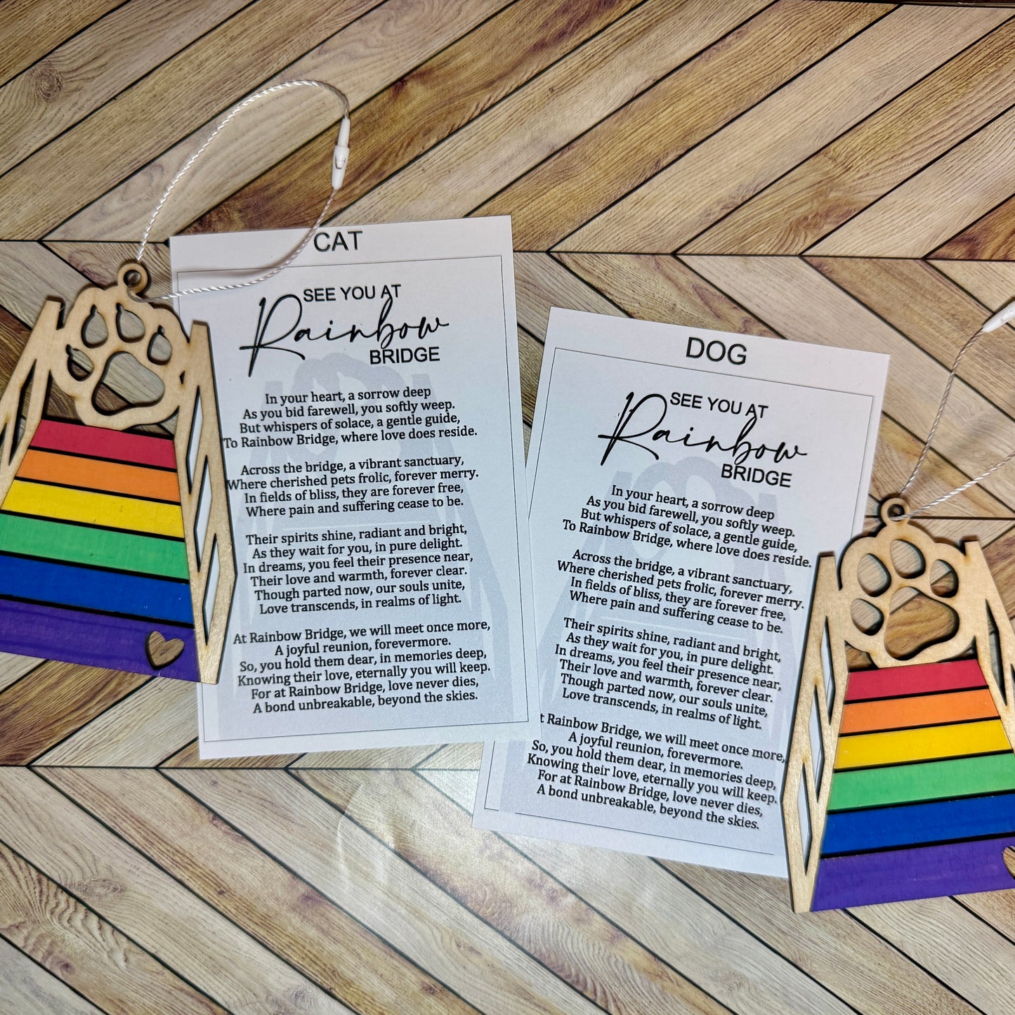 Rainbow Bridge Pet Memorial Ornament | Dog & Cat Remembrance Gift
