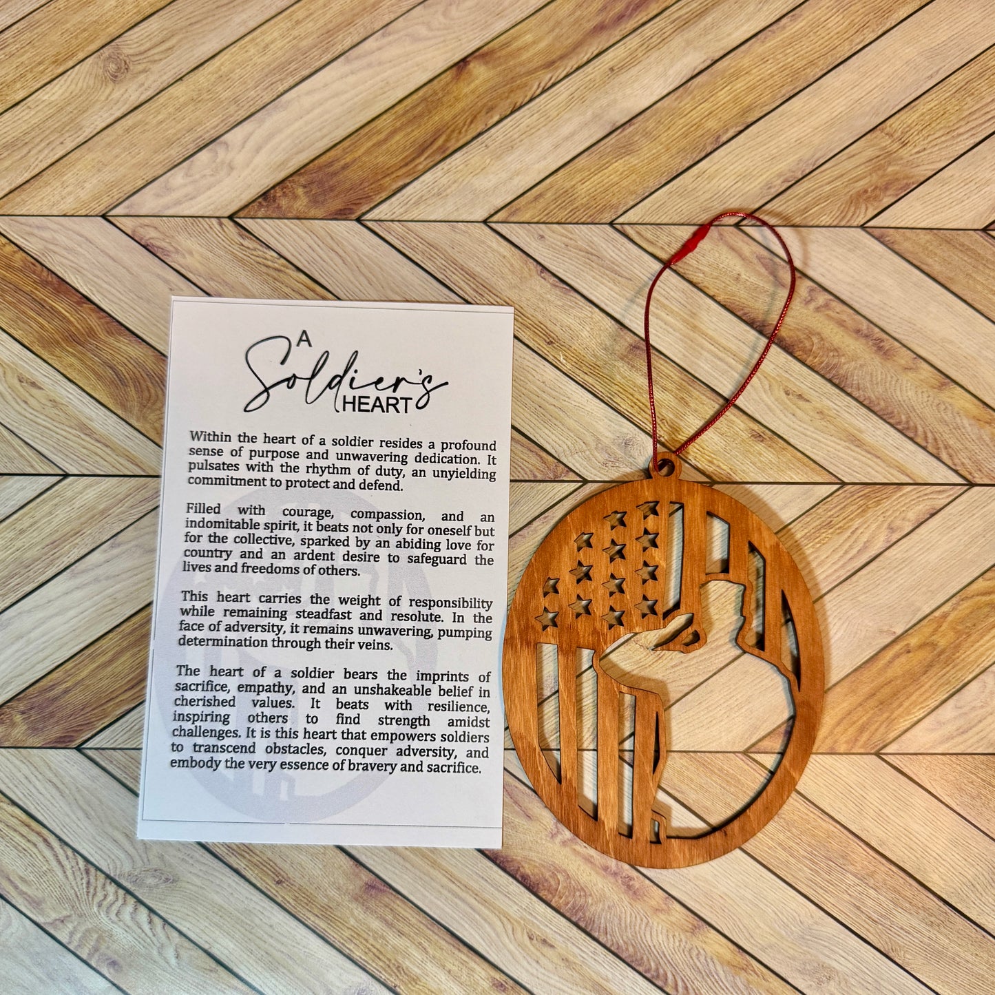 Soldier's Heart Ornament | Military Appreciation Gift Honoring Courage & Service