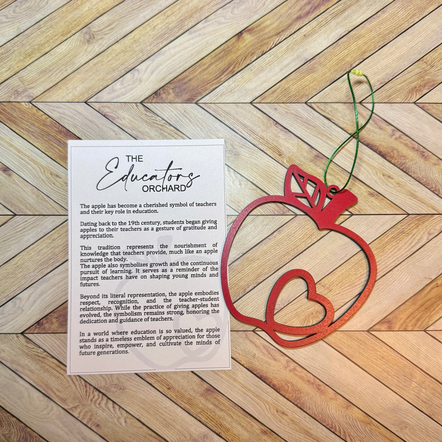 Teacher Appreciation Apple Ornament