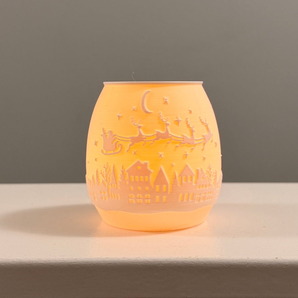 Christmas Luminaries – Nativity, Reindeer & Santa Village 3D Printed